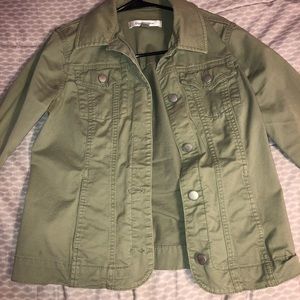 green denim jacket